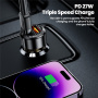 Ładowarka samochodowa Toocki TQ-CC25A z portami USB-C / USB-A - 60W - czarna