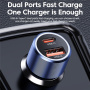 Ładowarka samochodowa Toocki TQ-CC03 z portami USB-C / USB-A - 63W - granatowa
