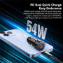 Ładowarka samochodowa ESSAGER ES-CC11 z portami USB-C / USB-A - 54W - szara