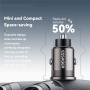 ESSAGER ES-CC15 mini ładowarka samochodowa z portami USB-C / USB-A - 45W - czarna
