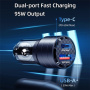 Ładowarka samochodowa USAMS US-CC176 z portami USB-C / USB-A - 95W - czarna