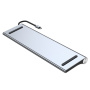 Hub BYL-2003 11w1 - gniazdo na kartę SD / TF / RJ45 / HDMI / VGA / złącze 3,5 mm / USB-C / 4x USB-A na USB-C do MacBooka - szary