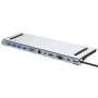 Hub BYL-2003 11w1 - gniazdo na kartę SD / TF / RJ45 / HDMI / VGA / złącze 3,5 mm / USB-C / 4x USB-A na USB-C do MacBooka - szary
