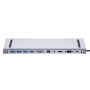 Hub BYL-2003 11w1 - gniazdo na kartę SD / TF / RJ45 / HDMI / VGA / złącze 3,5 mm / USB-C / 4x USB-A na USB-C do MacBooka - szary