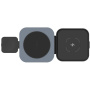 FIXED MagFlex Alu 3w1 bezprzewodowa ładowarka ze składaną podstawką do iPhone / Apple Watch / AirPods - 15W - czarny