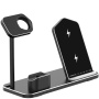 Szybki stojak ładujący 3w1 do ładowania bezprzewodowego dla iPhone / Apple Watch / AirPods - czarny