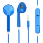 Słuchawki z mikrofonem i regulacją głośności ze złączem 3,5 mm jack do urządzeń Apple - powleczone - niebieski