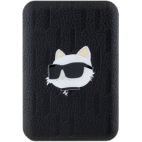 Karl Lagerfeld Power bank z wytłoczoną główką Choupette MagSafe z portem USB-C - 5000 mAh - czarny