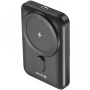 Swissten bezprzewodowy MagSafe powerbank ze stojakiem i portem USB-C - 10 000 mAh - czarny