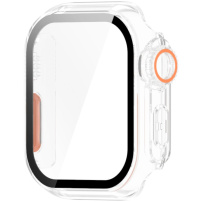 Etui zamykane w stylu Watch Ultra ze szkłem hartowanym do Apple Watch 42mm (Series 10 / 11) - mleczne