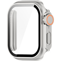 Etui zamykane w stylu Watch Ultra ze szkłem hartowanym do Apple Watch 42mm (Series 10 / 11) - srebrne