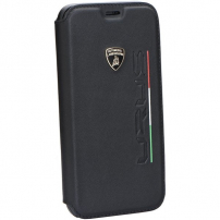 Lamborghini URUS Oryginalny pokrowiec flip do iPhone X / XS - czarny