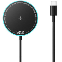ESSAGER ES-WC19 bezprzewodowa ładowarka MagSafe z podświetleniem do iPhone / AirPods - 15W - czarna