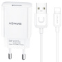 USAMS T21 Zestaw adaptera z portem USB-A i kabla USB-A na Lightning - 10,5W - 1 m - biały