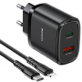 Yesido YC47 Zestaw adaptera z portami USB-C / USB-A i kabel USB-C do Lightning - 20W - 1 m - czarny