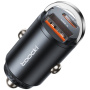 Toocki TQ-CC34A mini ładowarka samochodowa z portami USB-C / USB-A - 30W - czarna