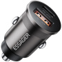Mini ładowarka samochodowa ESSAGER ES-CC15 z portami USB-C / USB-A - 45W - ciemnoszara