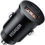 ESSAGER ES-CC15 mini ładowarka samochodowa z portami USB-C / USB-A - 45W - czarna