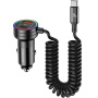 USAMS US-CC167 zestaw ładowarki samochodowej z portami USB-C / USB-A i kablem USB-C - 60W - 1 m - czarny