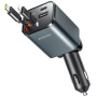 JOYROOM CCL05 zestaw ładowarki samochodowej z portami USB-C / USB-A i wysuwanym kablem Lightning oraz USB-C - 50W - 0,8 m - ciemnoszary