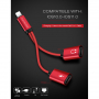 POFAN redukcja z lightning złącza do jednoczesnego podłączenia słuchawek i ładowarki dla iPhone / iPad - 12 cm - czarna