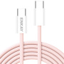 ENKAY Opleciony kabel ładująco-transferowy - USB-C do USB-C - 2 m - różowy