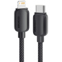 ESSAGER ES-X46 Opleciony kabel ładująco-transmisyjny - USB-C do Lightning - 2 m - czarny