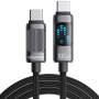 ESSAGER Dazzling oplotowany kabel do ładowania i transmisji danych - USB-C do USB-C - 1 m - czarny