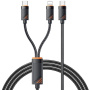 ESSAGER Uniwersalny kabel 2w1 w oplocie do ładowania i transmisji danych - USB-C do USB-C / Lightning - 1,2 m - czarny