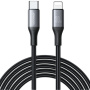 JOYROOM S-A28 Opleciony kabel ładująco-transmisyjny - USB-C do Lightning - 2 m - czarny