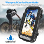 F81 uniwersalne wodoodporne etui z uchwytem rowerowym i motocyklowym na kierownicę do iPhone'a - czarne