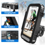 F81 uniwersalne wodoodporne etui z uchwytem rowerowym i motocyklowym na kierownicę do iPhone'a - czarne