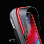 WILD MAN ES16 wodoodporna torba rowerowa z miejscem na iPhone'a - czerwono-czarna