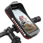 Uniwersalne, wodoodporne etui z uchwytem rowerowym i motocyklowym na kierownicę do iPhone'a - czarne