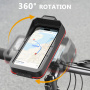Uniwersalne, wodoodporne etui z uchwytem rowerowym i motocyklowym na kierownicę do iPhone'a - czarne