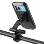 WEST BIKING Uniwersalny magnetyczny wodoodporny futerał z uchwytem na rower i motocykl na kierownicę do iPhone'a - czarny