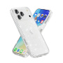 Przezroczyste etui z brokatem do iPhone 17 Pro - srebrne