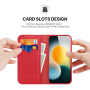 DUX DUCIS Hivo skórzane etui z klapką do iPhone 17 - czerwone
