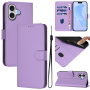 Etui z klapką ze skóry PU na iPhone 17 - fioletowe