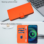 Etui z klapką z skóry PU na iPhone 17 - pomarańczowe