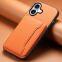 Skórzane etui z kieszonką na karty do iPhone 17 - pomarańczowe