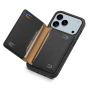 Skórzane Etui z Pokrowiec na karty do iPhone 17 Pro / 18 Pro - czarny