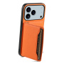 Skórzane etui z kieszonką na karty do iPhone 17 Pro Max - pomarańczowe