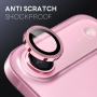 NORTHJO Szkło z metalową ramką do ochrony obiektywu tylnego aparatu dla iPhone Air - różowe