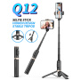 Q12 Bluetooth kijek do selfie ze statywem do iPhone'a - biały