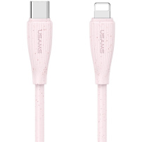 USAMS US-SJ717 kabel ładująco-transferowy - USB-C do Lightning - 1 m - różowy