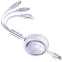 WEKOME Star Series kabel 3w1 wysuwany kabel ładująco-transmisyjny - USB-A do USB-C / Lightning / micro USB - 1,2 m - fioletowy