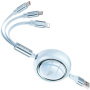 WEKOME Star Series 3w1 wysuwany kabel do ładowania i transmisji danych - USB-A do USB-C / Lightning / micro USB - 1,2 m - niebieski