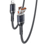 Yesido CA165L 2w1 Opleciony kabel ładująco-transmisyjny - USB-C / USB-A do Lightning - 1,2 m - czarny