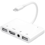 Redukcja 5w1 - HDMI / 3,5 mm jack / Lightning / 2x USB-A na Lightning - biała